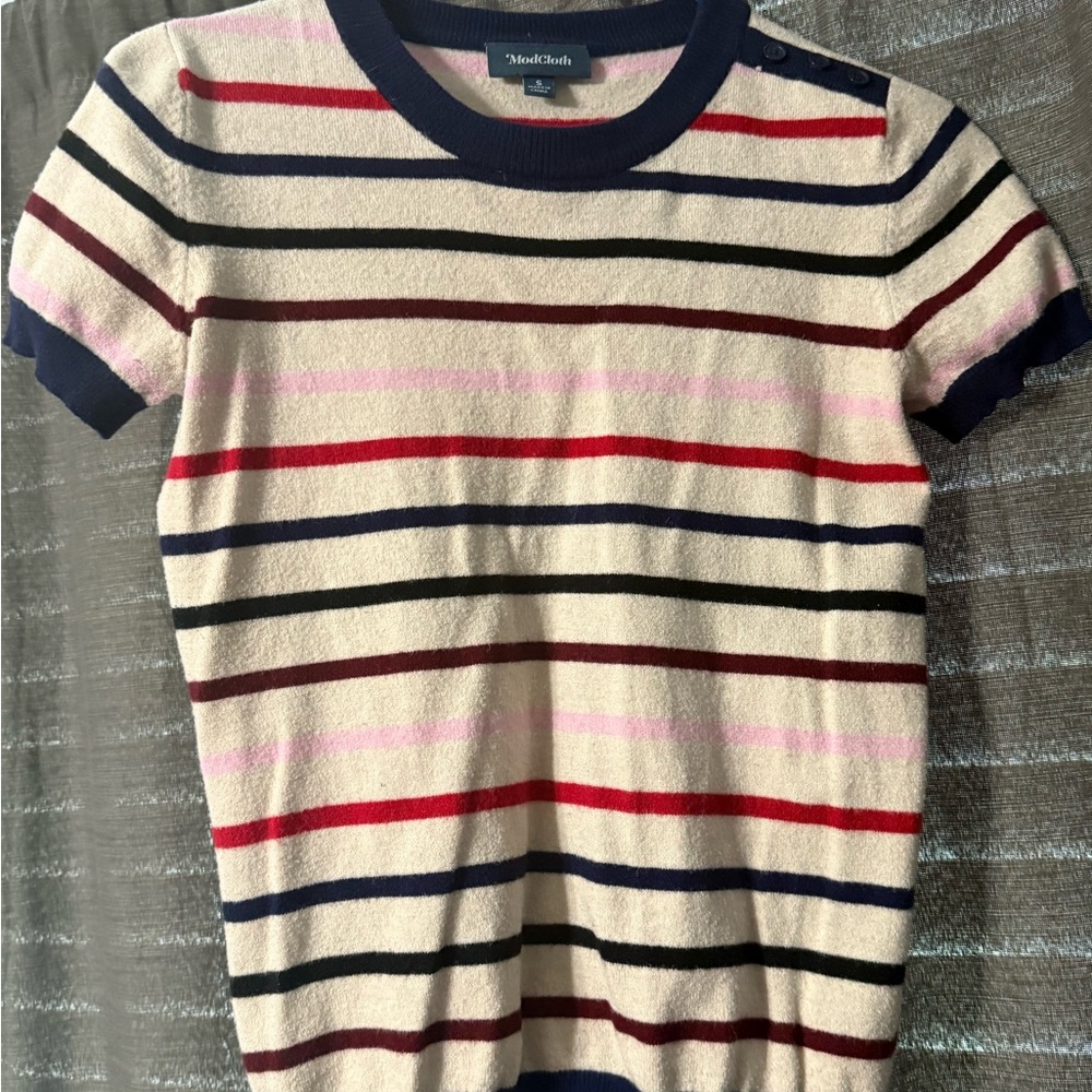 ModCloth Striped Sweater Short-sleeve Top